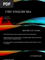 CSEC English SBA