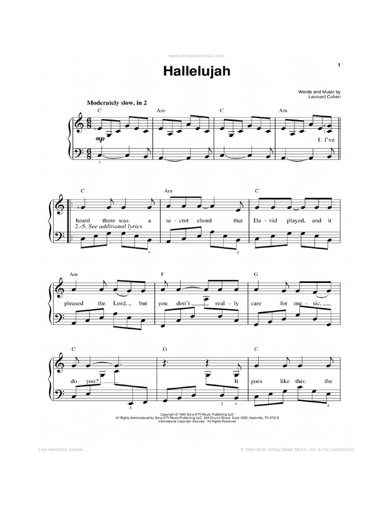 Halleluja Sheet PDF