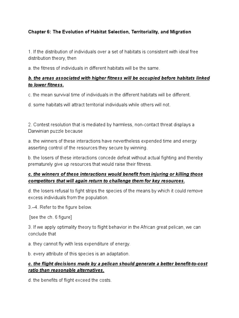Evolution of Habitat Selection | PDF | Wellness
