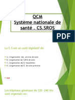 A QCM Système Nationale de Santé - CS - SROS