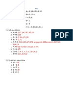 Sets operations, subsets, partitions and power sets