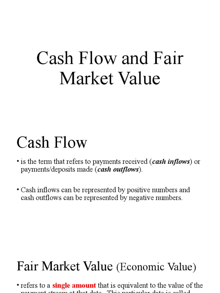 Cash Flow and Fair Market Value | PDF