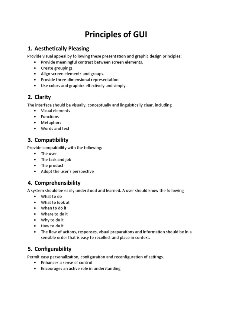 Principles of GUI | PDF