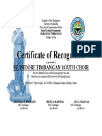 Certificate of Recognition (Sample)