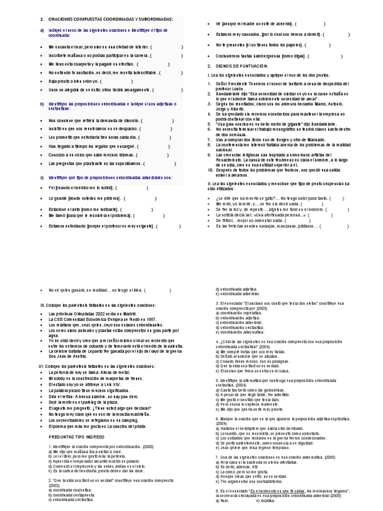 Uso correcto de paréntesis y oraciones | PDF | Oración (Lingüística ...