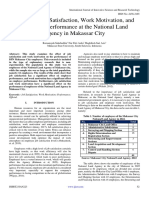 Impact of Job Satisfaction, Work Motivation, and Employee Performance at The National Land Agency in Makassar City