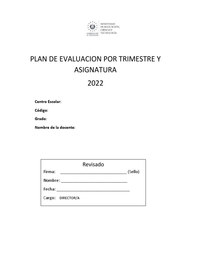 Plan de Evaluación Escolar 2023 | PDF | Evaluación | Prueba (evaluación)