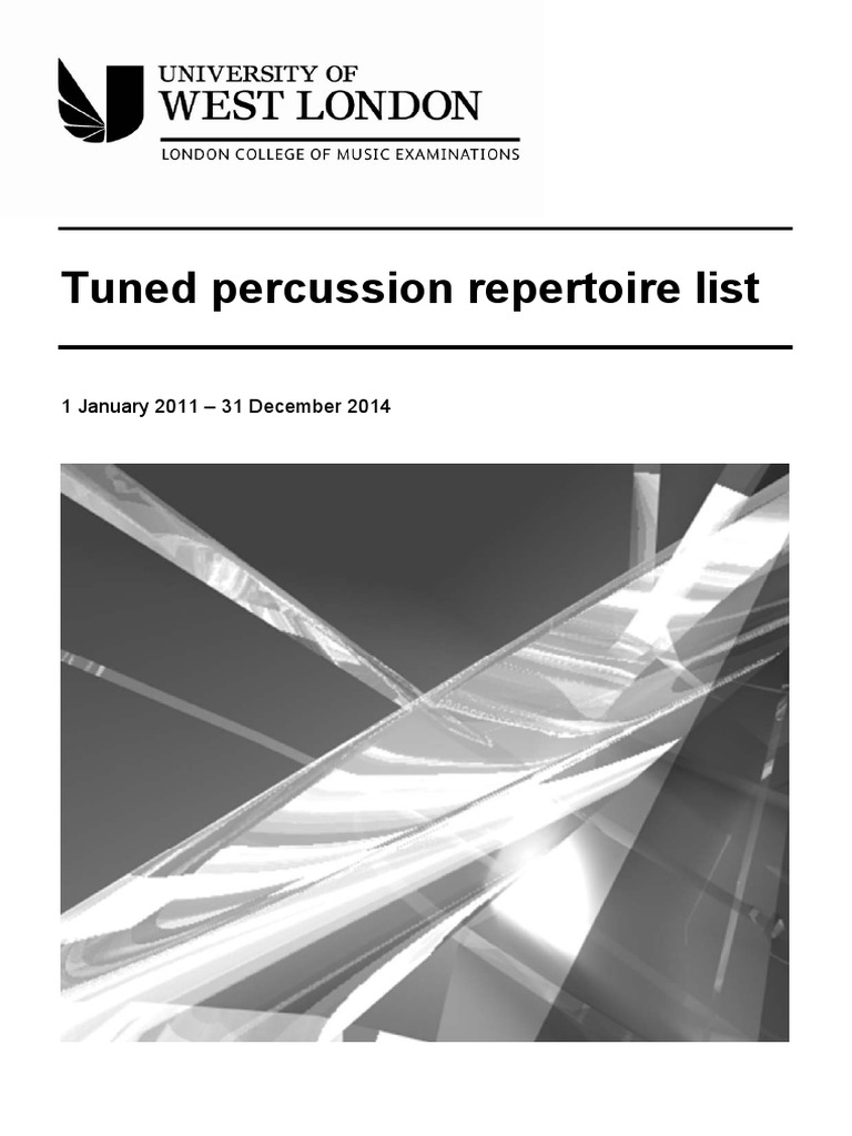 Repertoire List Tuned Percussion Grades PDF Interval (Music