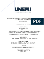 Población en tiempo de pandemia: Estudio de caso Ecuador-Venezuela 2010-2020