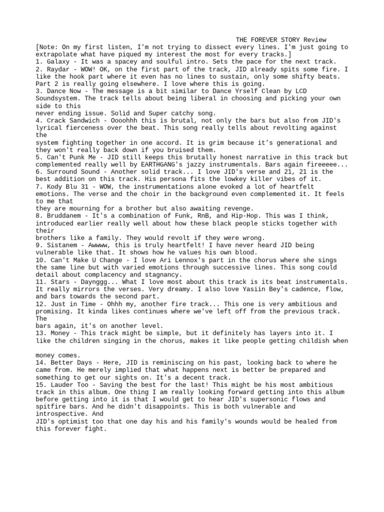 The Forever Story Album Review PDF