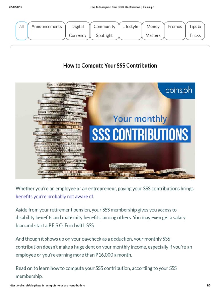Guide to Computing SSS Contributions | PDF | Salary | Employment