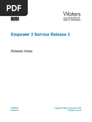 Empower SR3 Release Notes | PDF | Installation (Computer Programs.