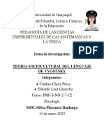 Teoria Sociocultural Del Lenguaje de Vygotsky