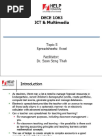 Topic 5 - Spreadsheets