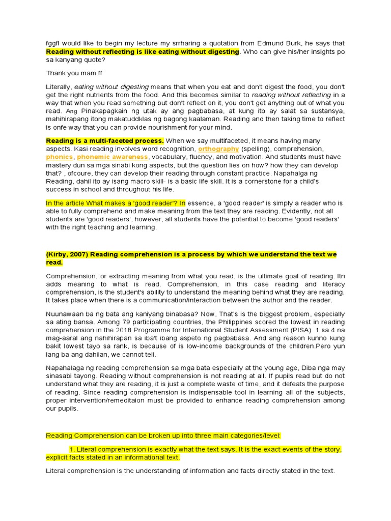 Developing Contextualized Reading Materials to Enhance Comprehension Strategies PDF Reading