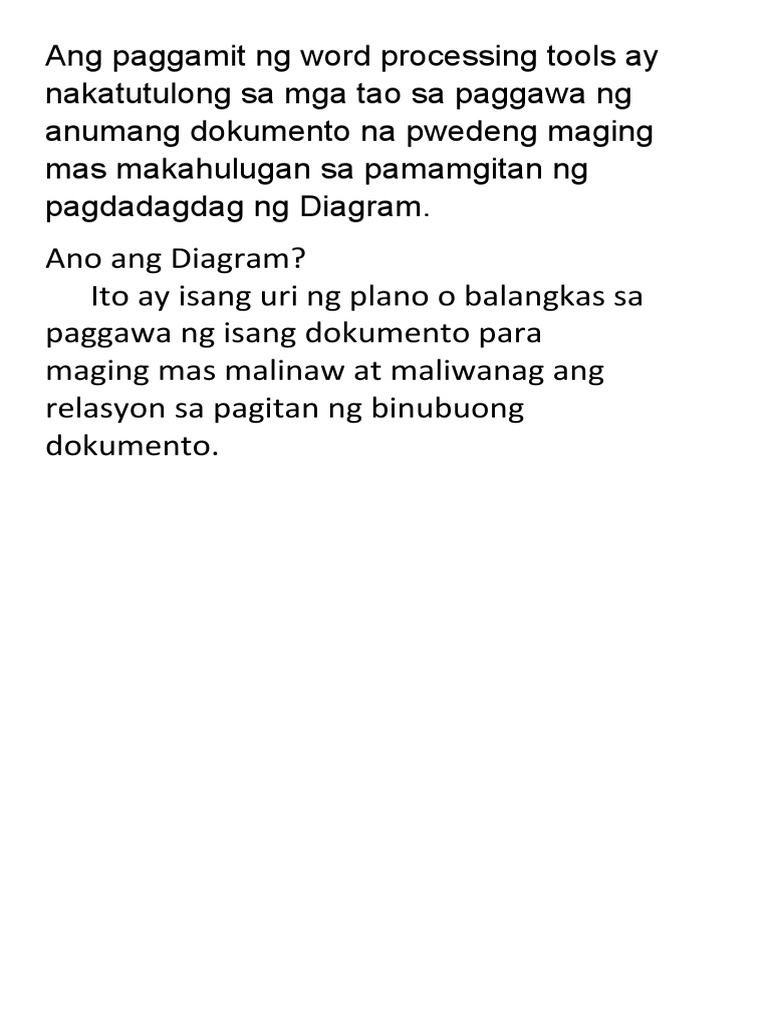 Ang paggamit ng word processing tools ay nakatutulong sa mga tao sa