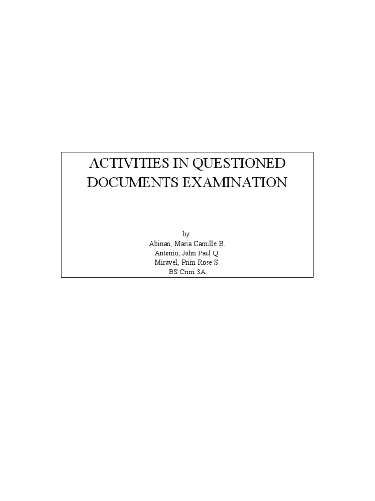 Questioned Document Examination Template