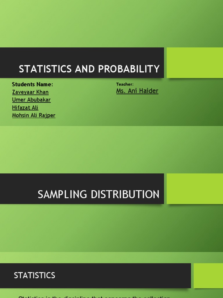Sample Distribution PDF Standard Deviation Standard Error