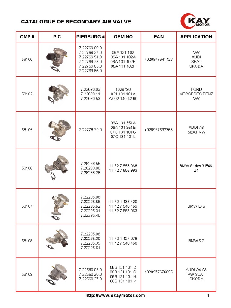 Secondary Air Valve PDF Audi Car Manufacturers