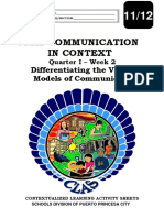 OralCommSHS q1 Week2 Models of Communication 1 RHEA ANN NAVILLA