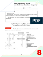 Learner's Activity Sheet: Araling Panlipunan (Ikalawang Markahan - Linggo 3)