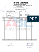 Al Barq Electric Sales Tax Invoice