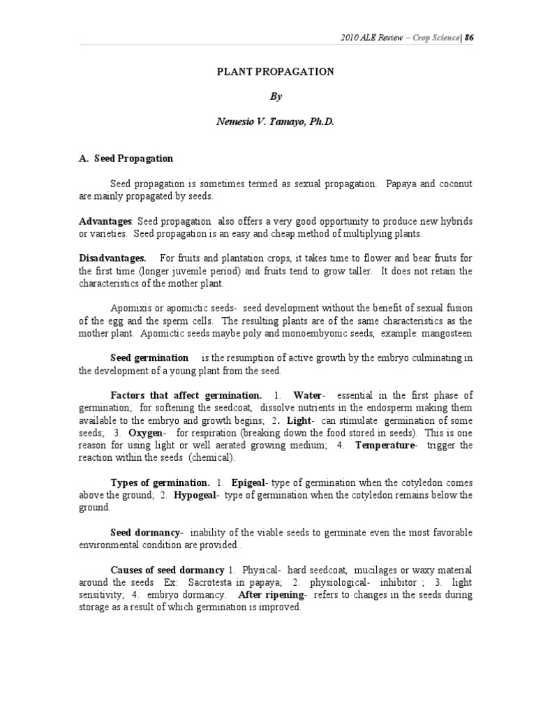 Plant Propagation | PDF | Seed | Grafting