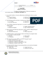 Physical Education 7: 1 Quarter Written Test No.3 Directions: Choose The Letter of The Best Answer. Write Your Answers On