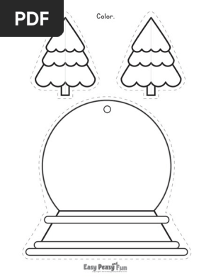 Snow Globe Paper Craft Template