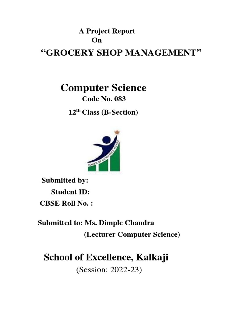 Grocery Shop Management Project Report | PDF | My Sql | Computer Science