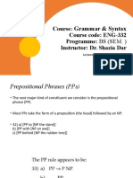 Lecture 16 Phrase Structures VP & PP