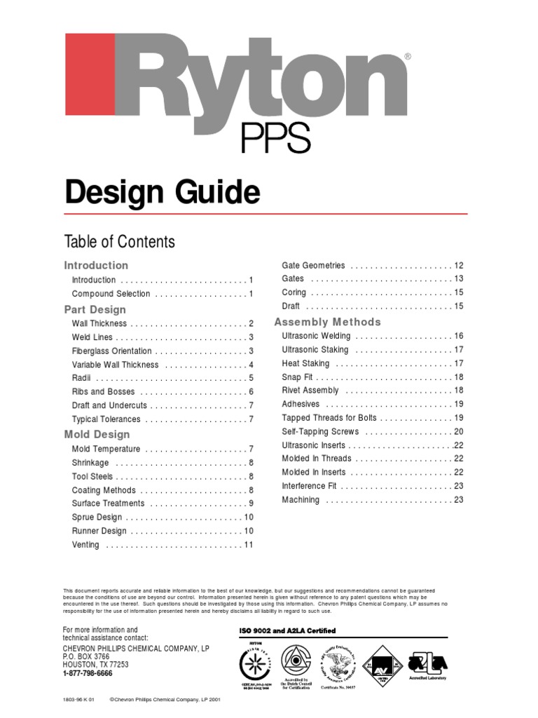 Ryton Design Guide | PDF | Casting (Metalworking) | Fiberglass