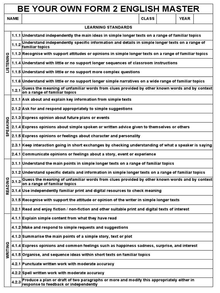 From 2 Score 2 | PDF | Linguistics | Learning
