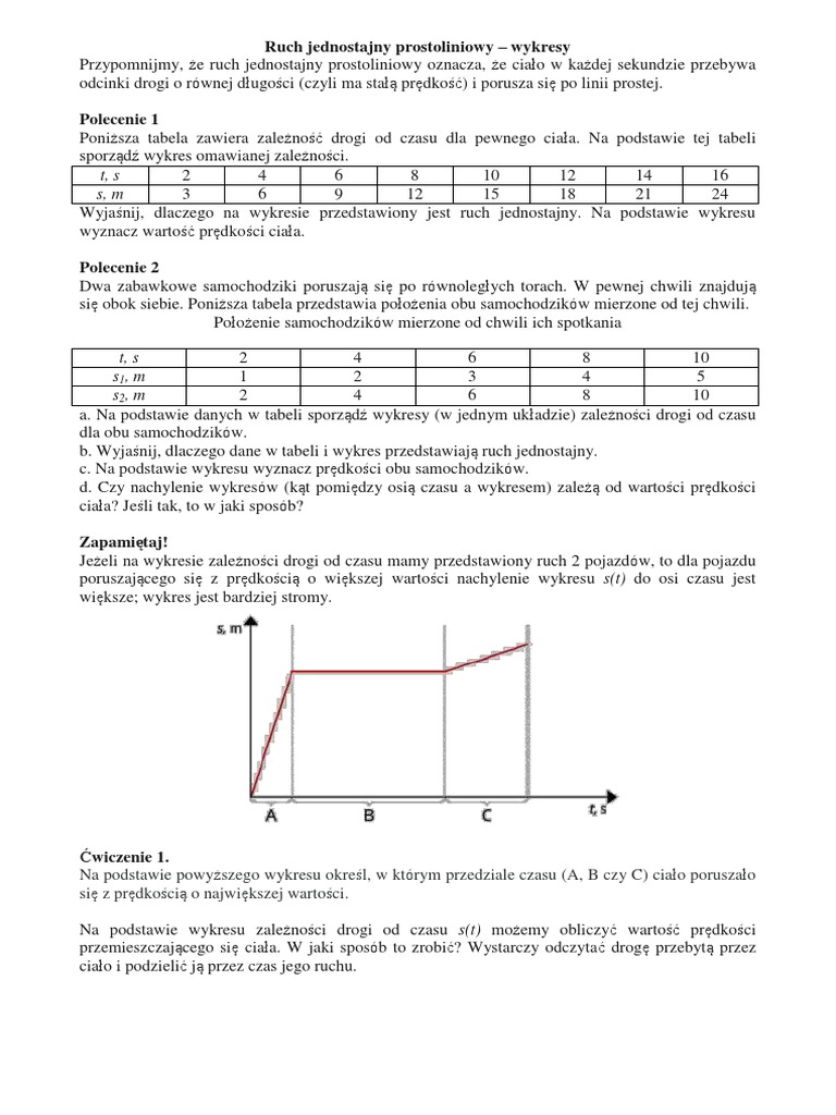 Ruch Jednostajny Prostoliniowy | PDF