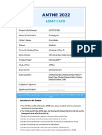 Admit Card _ ANTHE