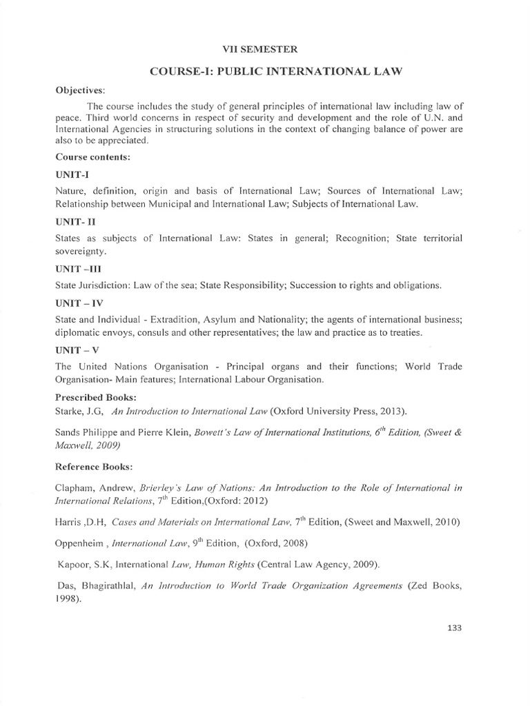 Syllabus For 5years BA LLB - 7th Semester | PDF