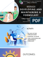 Developing and Maintaining A Formulary