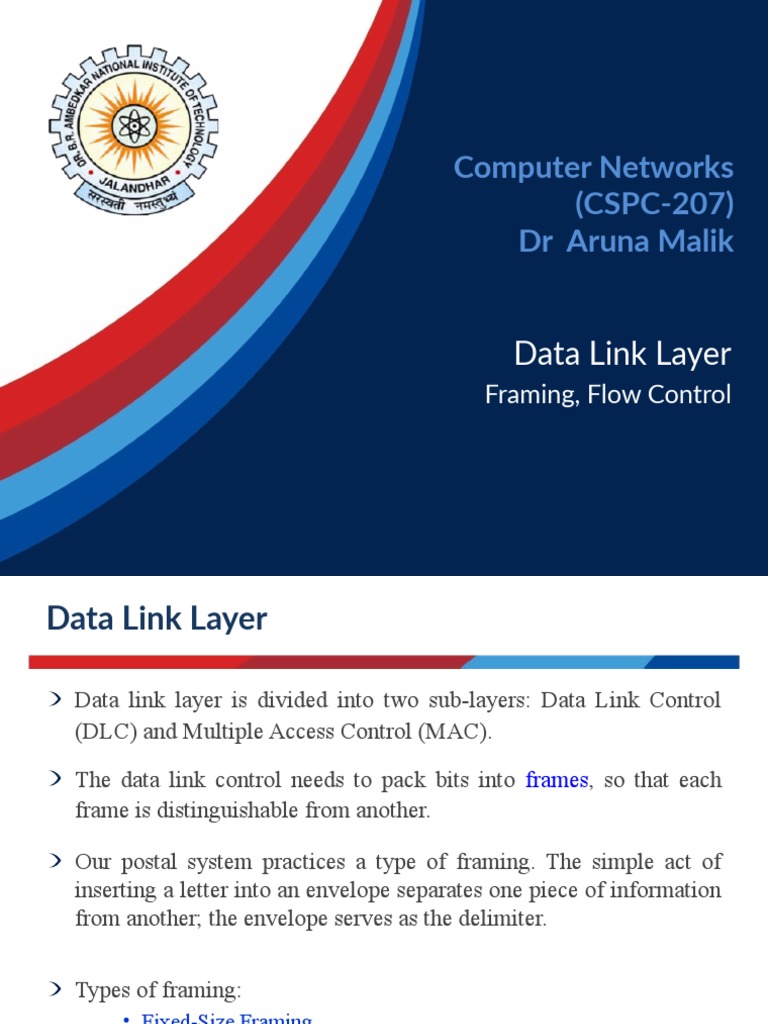 9 Data Link Layer Framing and Flow Control PDF