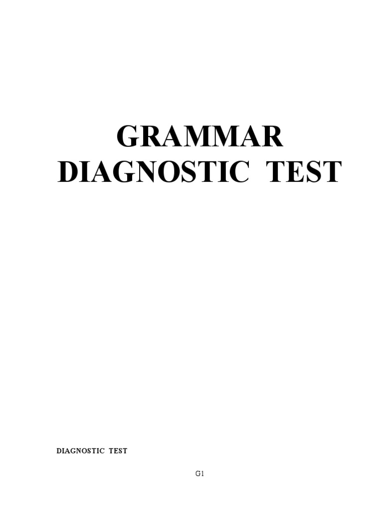 Grammar Diagnostic Test PDF