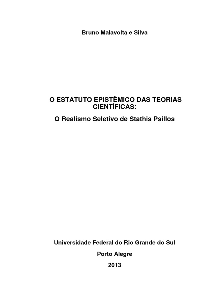 Realismo Científico. TCC PDF Science Teoria