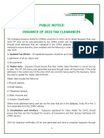 Public Notice 67 of 2022 Issuance of 2023 Tax Clearance