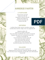 Carte Brasserie Pastis