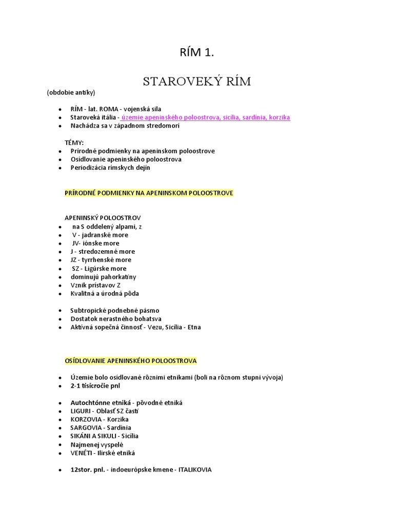 Rím 1 | PDF