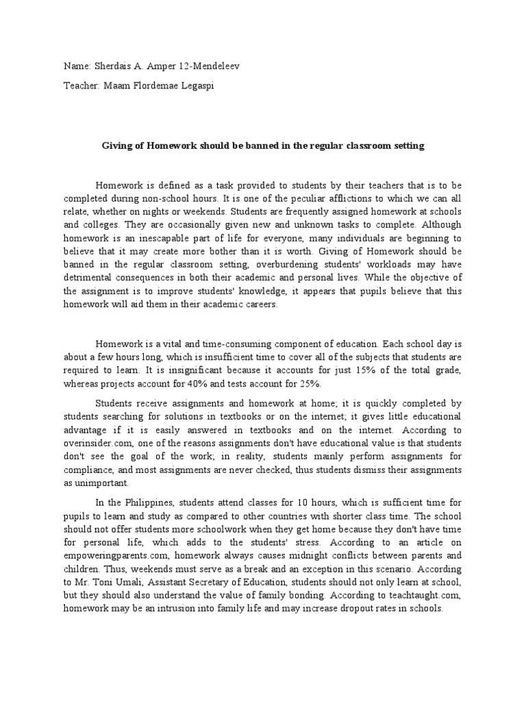 Debate on Banning Homework in Schools | PDF | Homework | I Phone