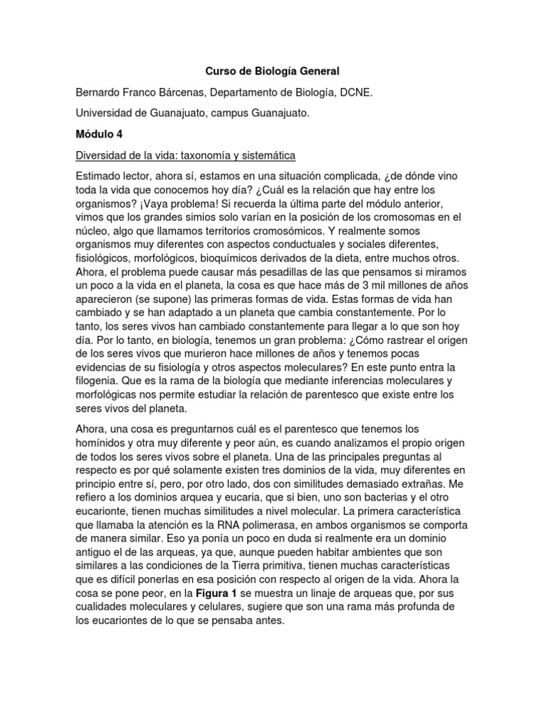 4 Curso de Biologia General Taxonomia y Sistematica | PDF | Evolución ...