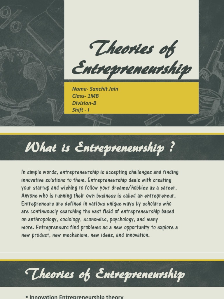 Theories of Entrepreneurship Explained | PDF | Entrepreneurship | Economies