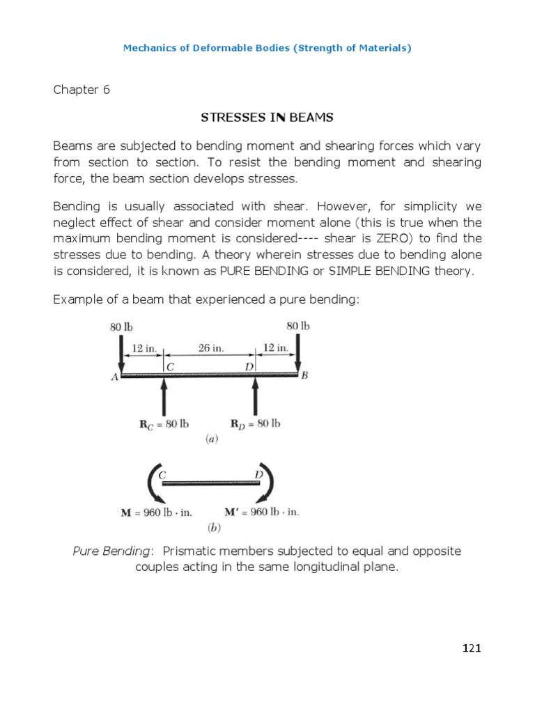 Stresses in Beams: Bending Analysis | PDF | Bending | Stress (Mechanics)
