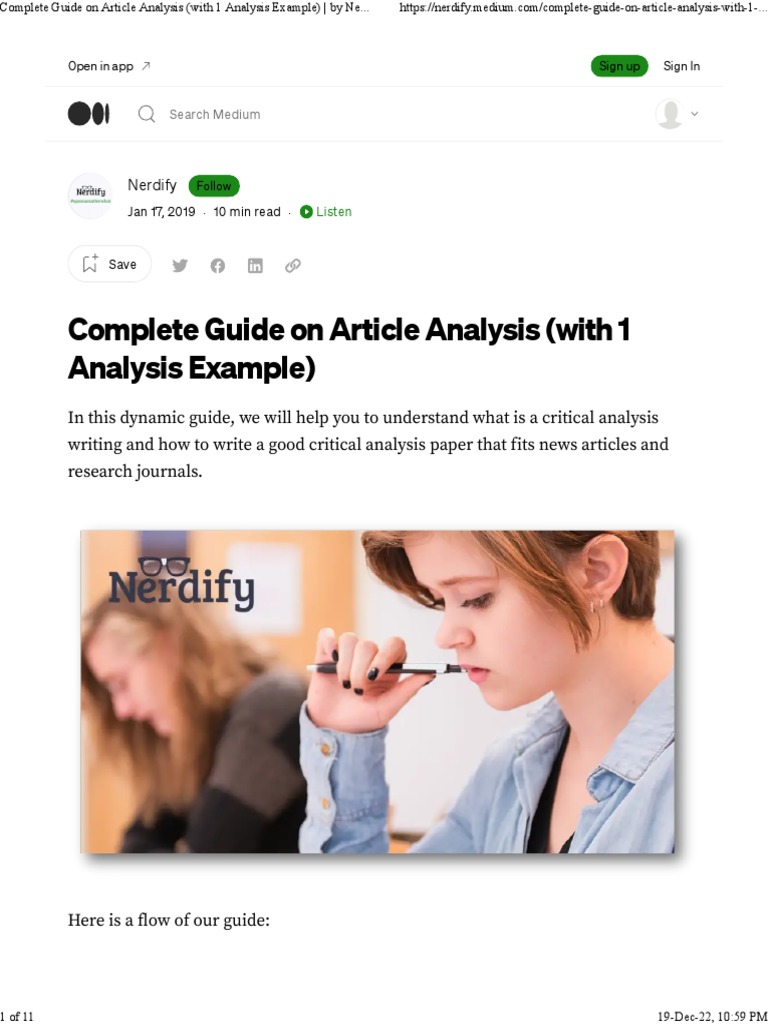1complete Guide On Article Analysis With 1 Analysis Example | Download ...