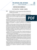 Boletín Oficial Del Estado: Ministeri D'Indústria, Turisme I Comerç