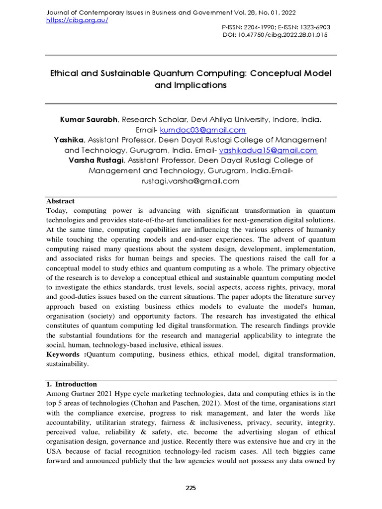 Ethical Quantum Computing Framework | PDF | Reliability Engineering ...